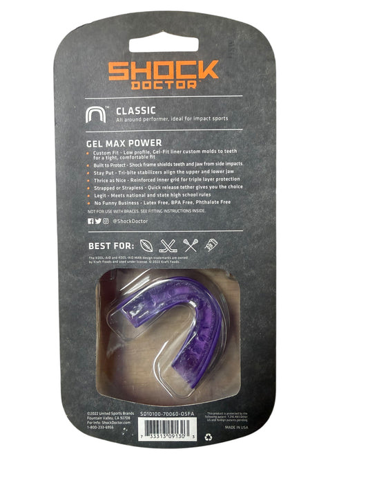 Discounted Grape Kool Aid Shock Doctor Gel Max Power Mouthguard
