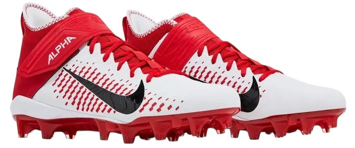 Nike Alpha Menace Pro 2 Mid Red and White Cleat