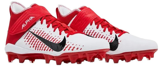 Nike Alpha Menace Pro 2 Mid Red and White Cleat