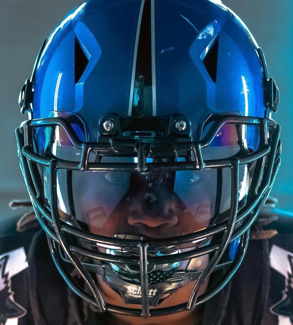 Clear Plate Blue Scoop Visor
