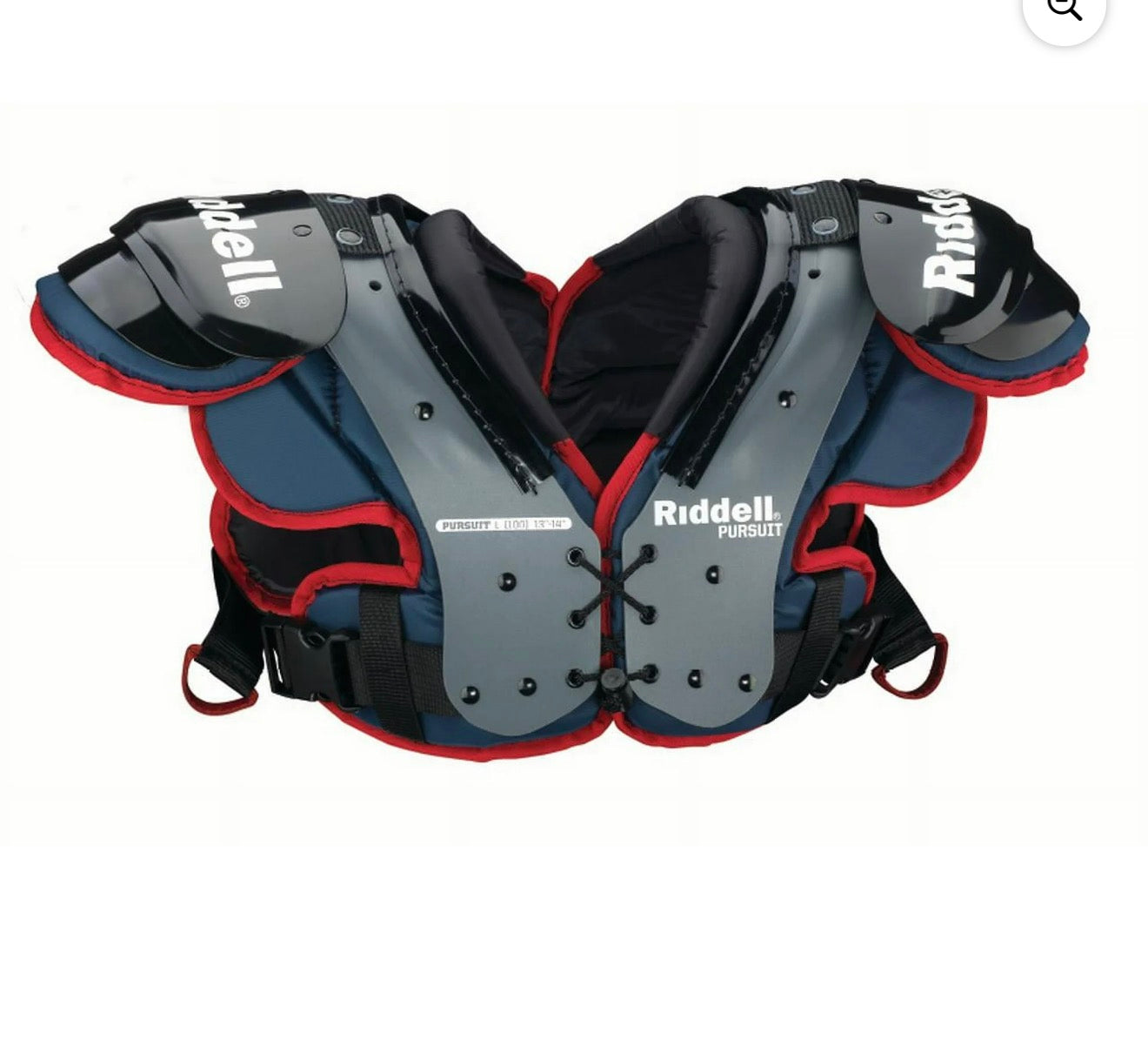 New Riddell Pursuit Youth Football Shoulder Pad, Blue/Red, Large