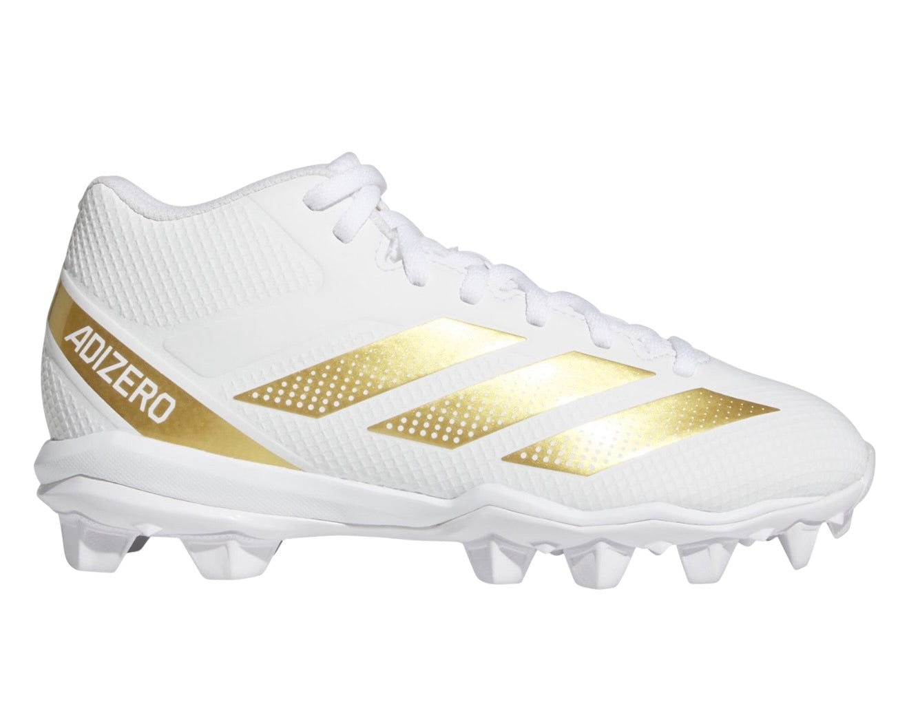 Adidas Adizero Impact.2 Molded Preschool Boys' " White/Gold Metallic" Football Cleat