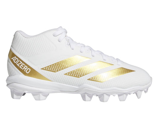 Adidas Adizero Impact.2 Molded Preschool Boys' " White/Gold Metallic" Football Cleat