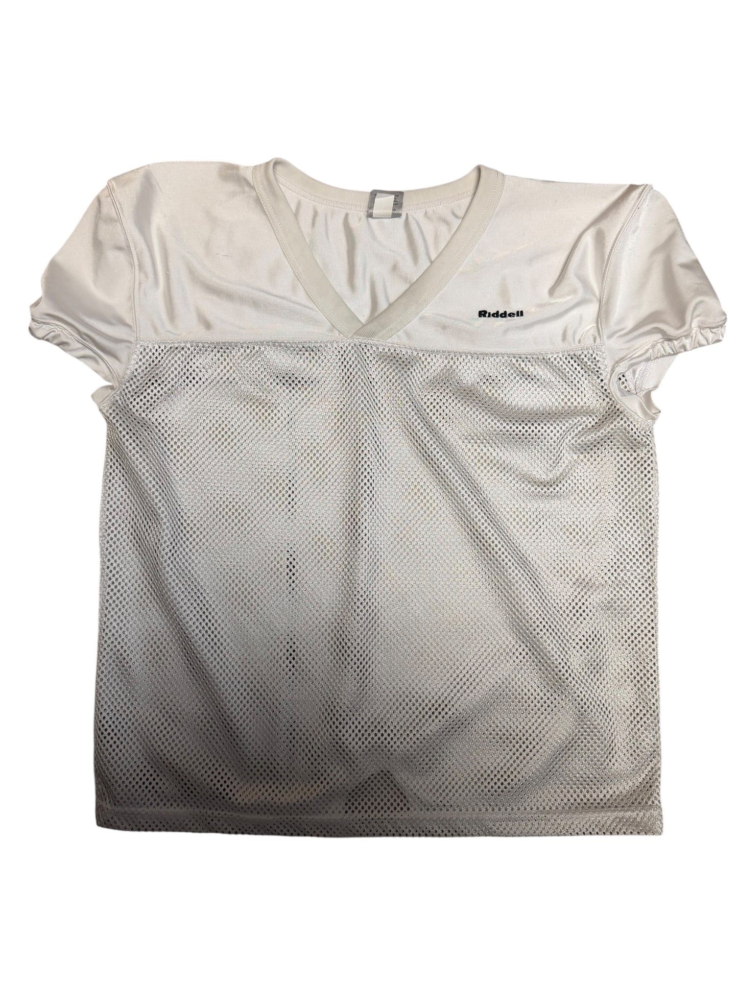 Used White Riddell Practice Football Jersey (Size Adult Large)