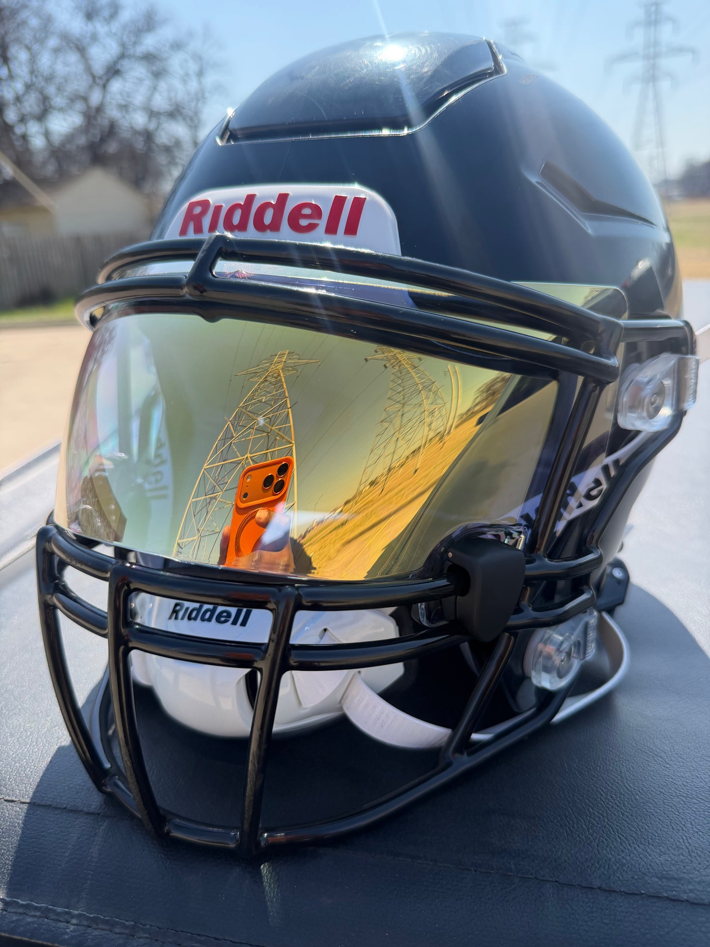 Used Riddell SpeedFlex Youth Football Helmet Large with 3.0 SpeedFlex Clear Gold Visor