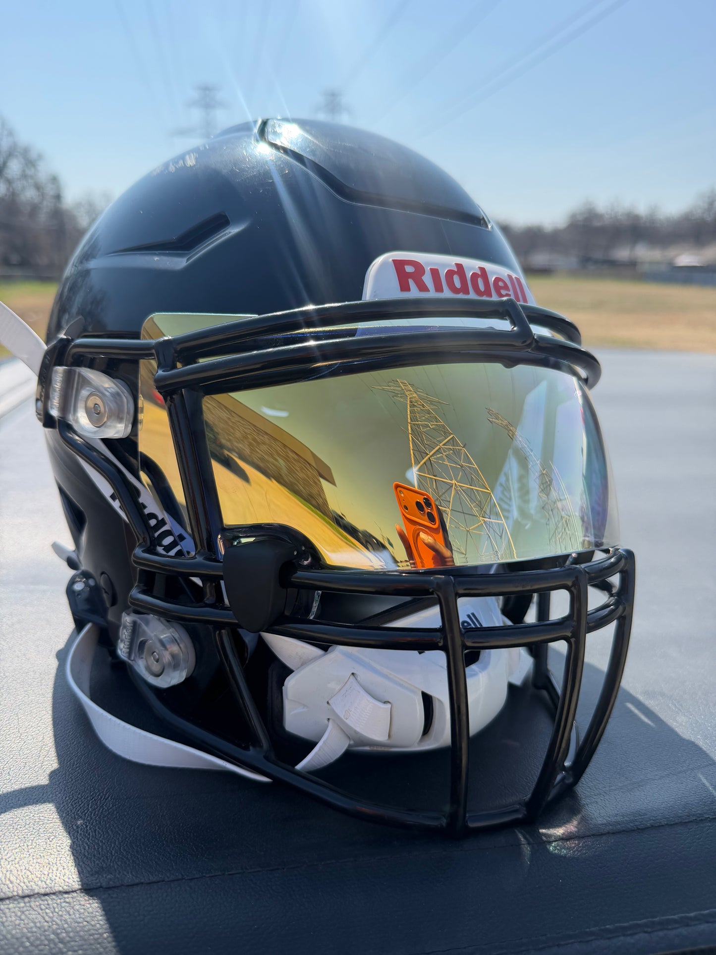 Used Riddell SpeedFlex Youth Football Helmet Large with 3.0 SpeedFlex Clear Gold Visor