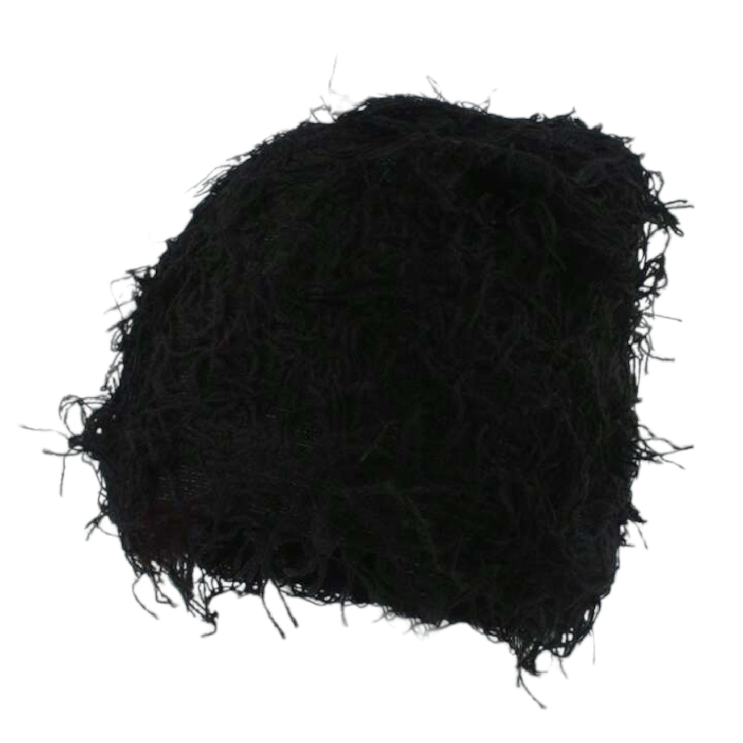 Knitted Distressed Beanie Fuzzy Hat