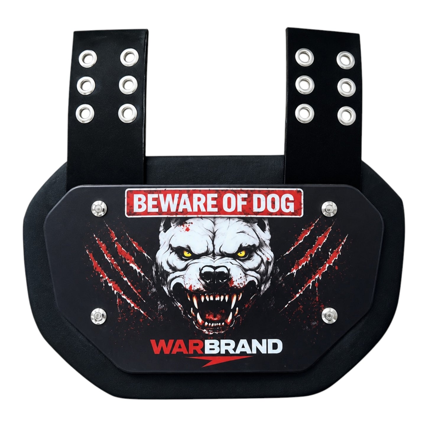 Warbrand Football Backplate – Beware Of Dog